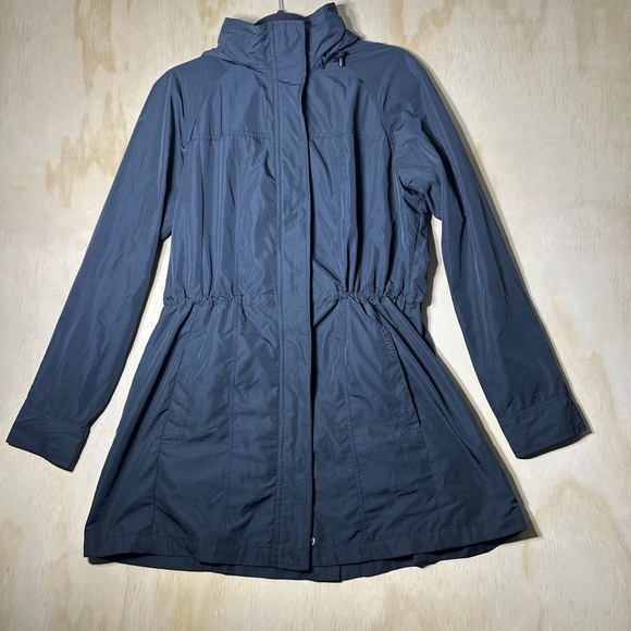 Orvis Women’s Hooded Rain Coat Jacket Full Zip Black Size Large - Picture 1 of 13